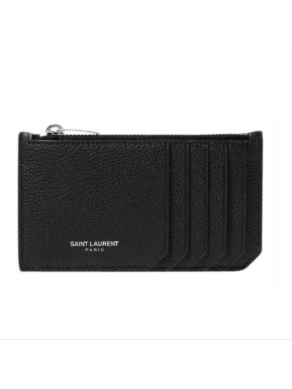 SAINT LAURENT Fragments logo printed zipped leather card holder coin case